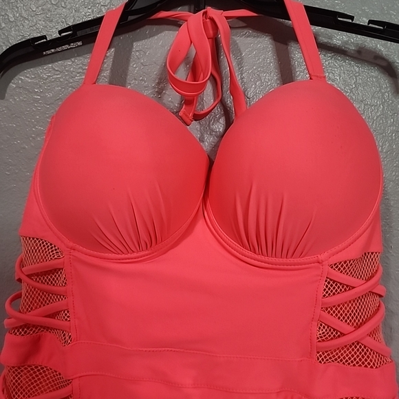 CORAL TROPICS WOMEN'S BRIGHT SALMON ONE PIECE SWIMSUIT SIZE 2X - Picture 4 of 4